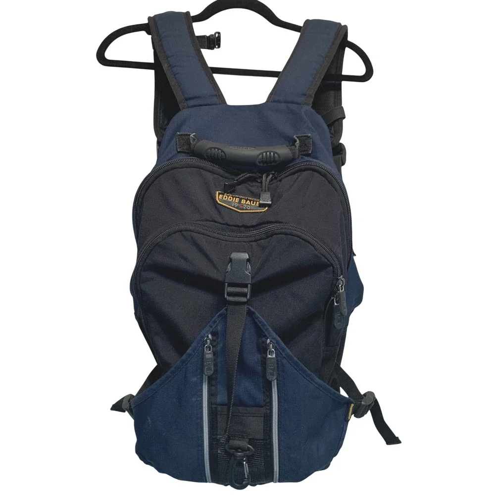 Eddie Bauer Backpack OS Navy Blue Black Expedition Hiking Bag Gorpcore Sporty